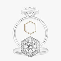Fine Hexa Halo Ring - Carrie K.