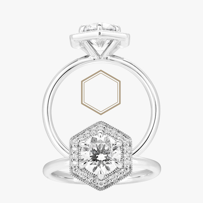 Fine Hexa Halo Ring - Carrie K.