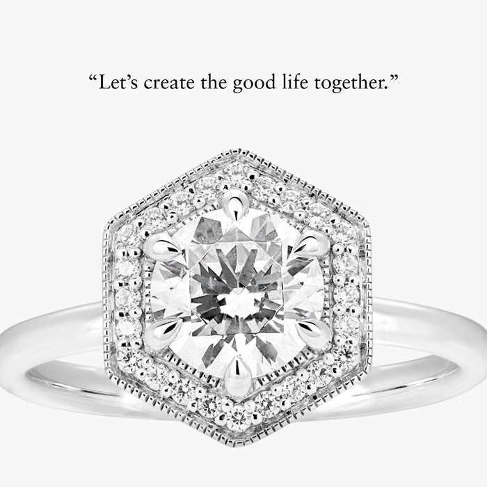 Fine Hexa Halo Ring - Carrie K.