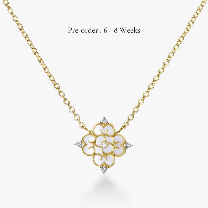 Blessings Mini Mother of Pearl Necklace (18K Gold) - Carrie K.