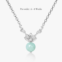 Lotus Green Jade Necklace (18K Gold) - Carrie K.