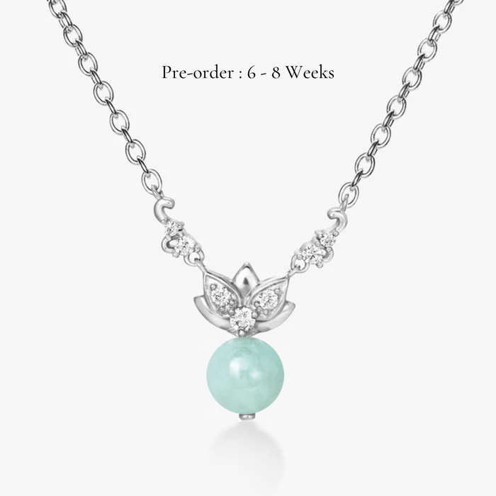 Lotus Green Jade Necklace (18K Gold) - Carrie K.