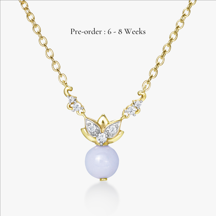 Lotus Lavender Jade Necklace (18K Gold) - Carrie K.