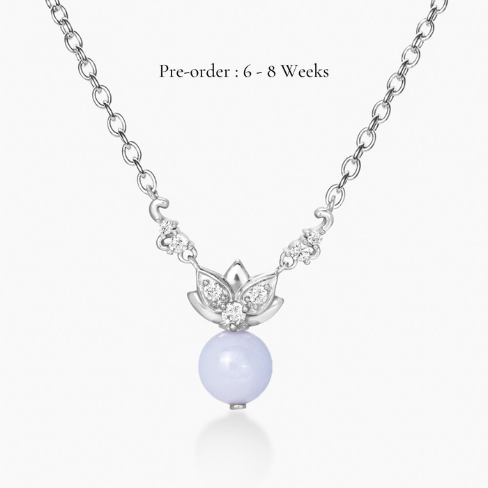 Lotus Lavender Jade Necklace (18K Gold) - Carrie K.
