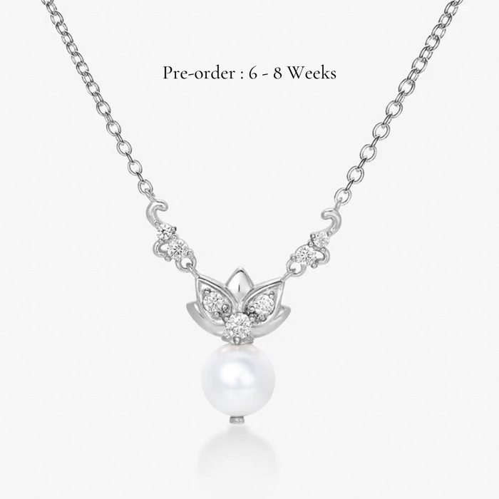 Lotus Pearl Necklace (18K Gold) - Carrie K.
