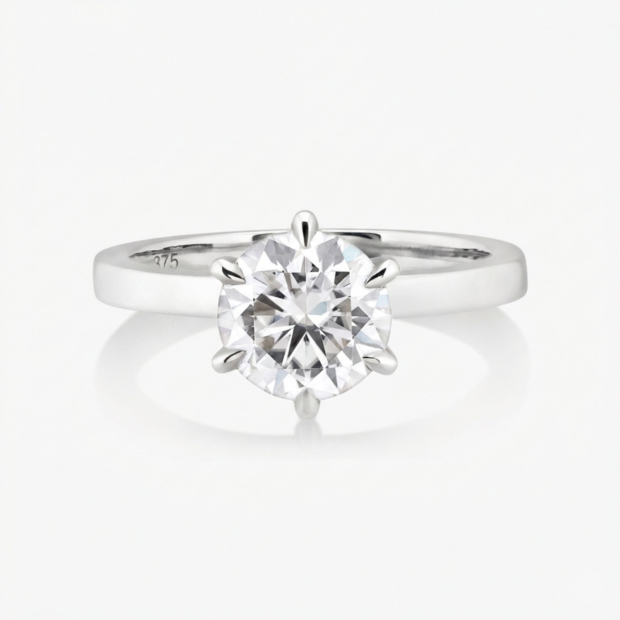 Classic 4/6 Pronged Ring With Straight Band - Carrie K.