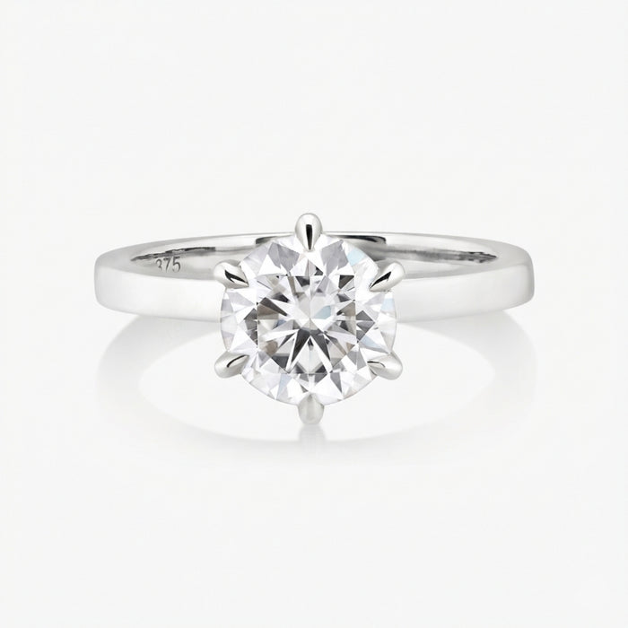 Classic 4/6 Pronged Ring With Straight Band - Carrie K.