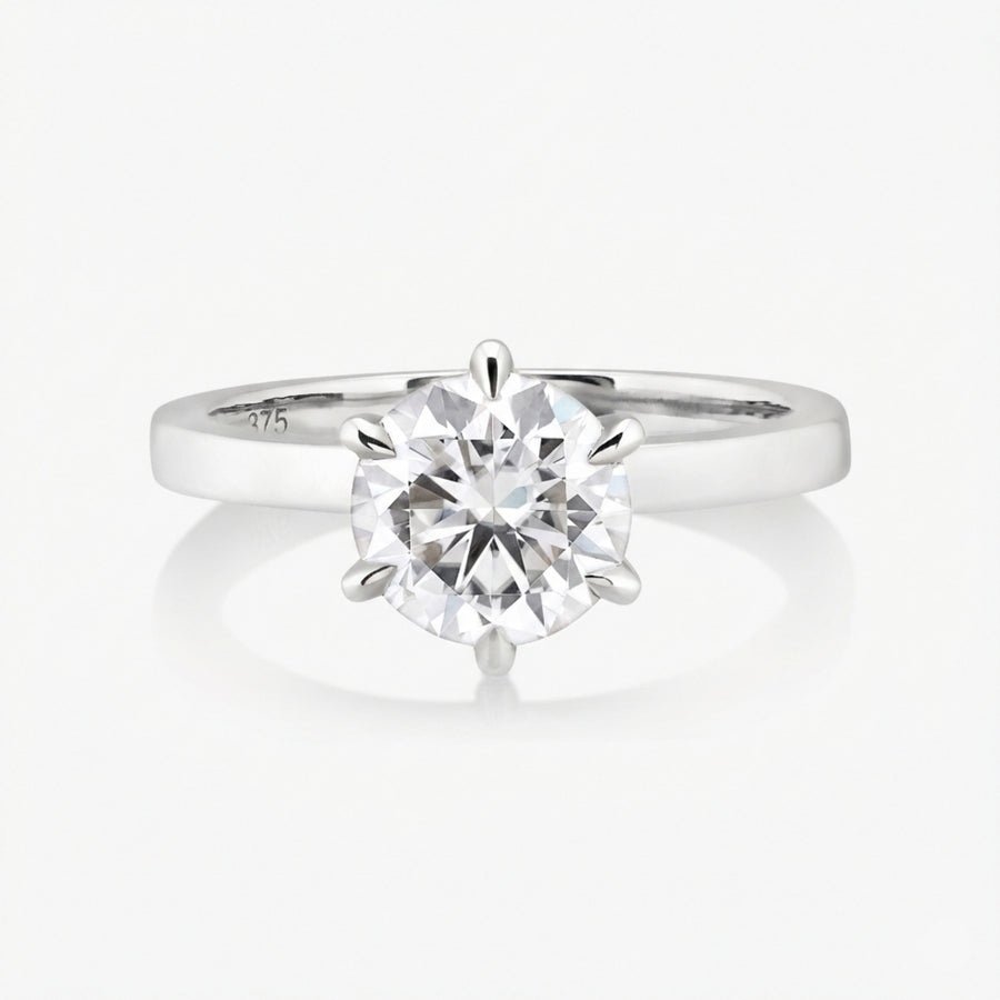 Classic 4/6 Pronged Ring With Straight Band - Carrie K.