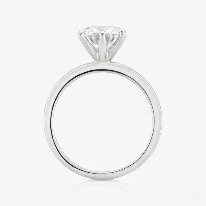 Classic 4/6 Pronged Ring With Straight Band - Carrie K.