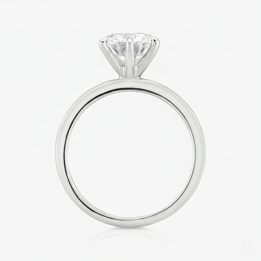 Classic 4/6 Pronged Ring With Straight Band - Carrie K.