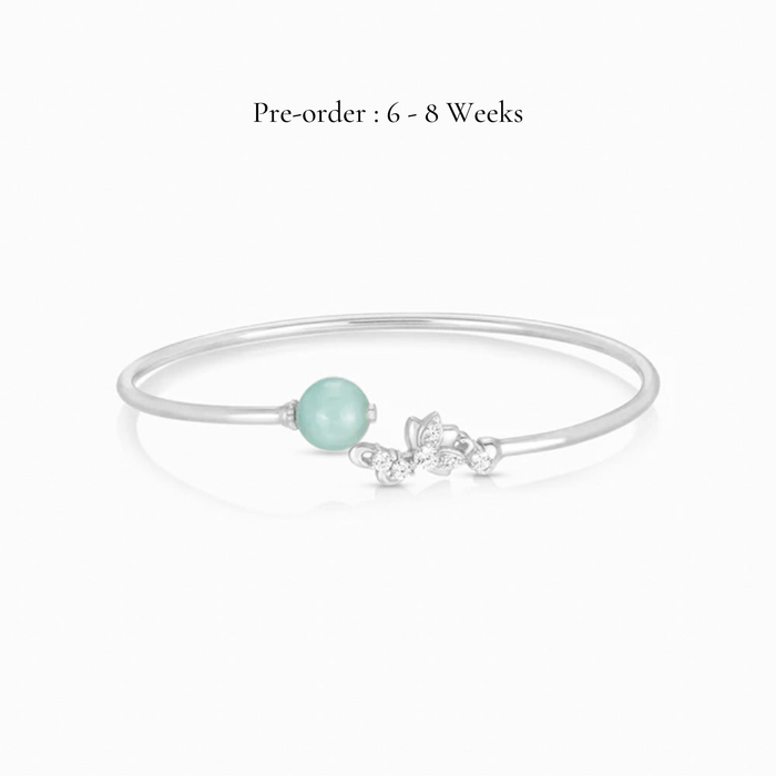 Lotus Green Jade Twisty Bangle (18K Gold) - Carrie K.