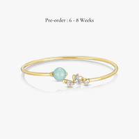 Lotus Green Jade Twisty Bangle (18K Gold) - Carrie K.