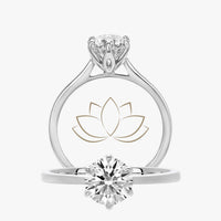 Lotus Ring With Cathedral Tapered Band - Carrie K.
