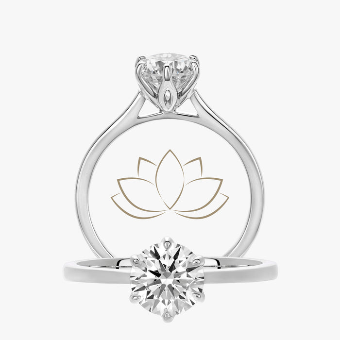 Lotus Ring With Cathedral Tapered Band - Carrie K.