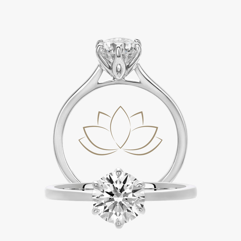 Lotus Ring With Cathedral Tapered Band - Carrie K.