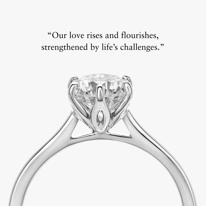 Lotus Ring With Cathedral Tapered Band - Carrie K.