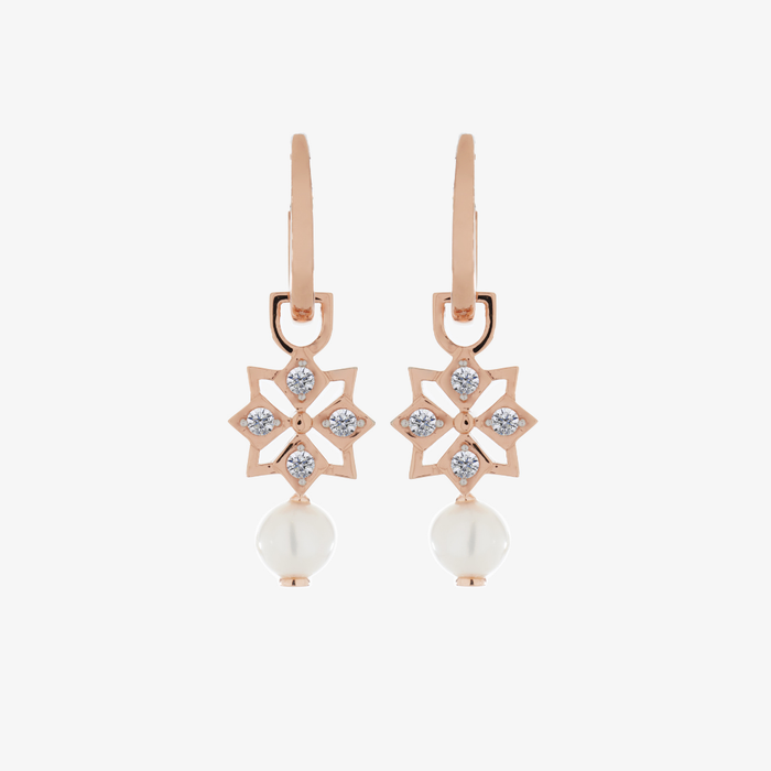 Star Mini Pearl Hoop Earrings (18K Gold) - Carrie K. 