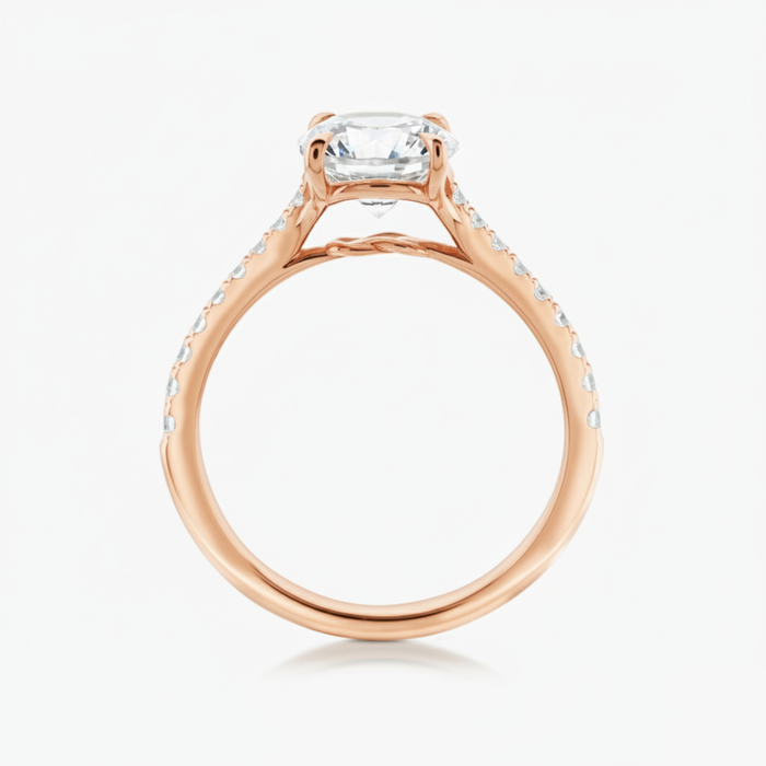 Hercules Knot Ring With Tapered Pave Band - Carrie K.