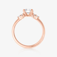 Classic 4 Pronged Ring With 3 Round Cluster Band - Carrie K.