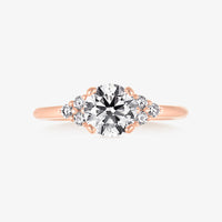 Classic 4 Pronged Ring With 3 Round Cluster Band - Carrie K.
