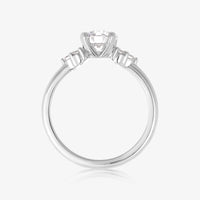 Classic 4 Pronged Ring With 3 Round Cluster Band - Carrie K.