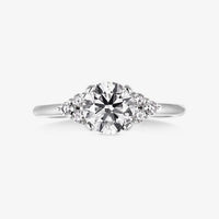 Classic 4 Pronged Ring With 3 Round Cluster Band - Carrie K.