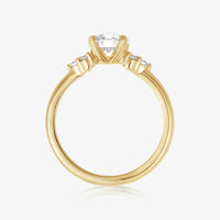 Classic 4 Pronged Ring With 3 Round Cluster Band - Carrie K.