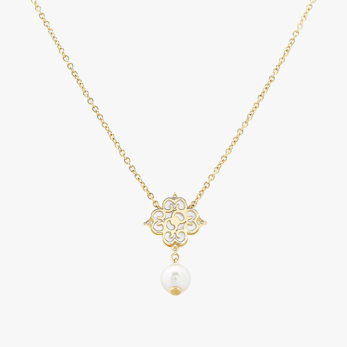 Blessings Pearl Necklace with Mother of Pearl (14K Gold) - Carrie K.