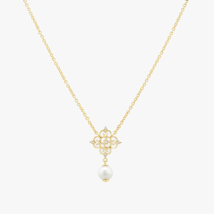 Blessings Pearl Necklace with Mother of Pearl (14K Gold) - Carrie K.