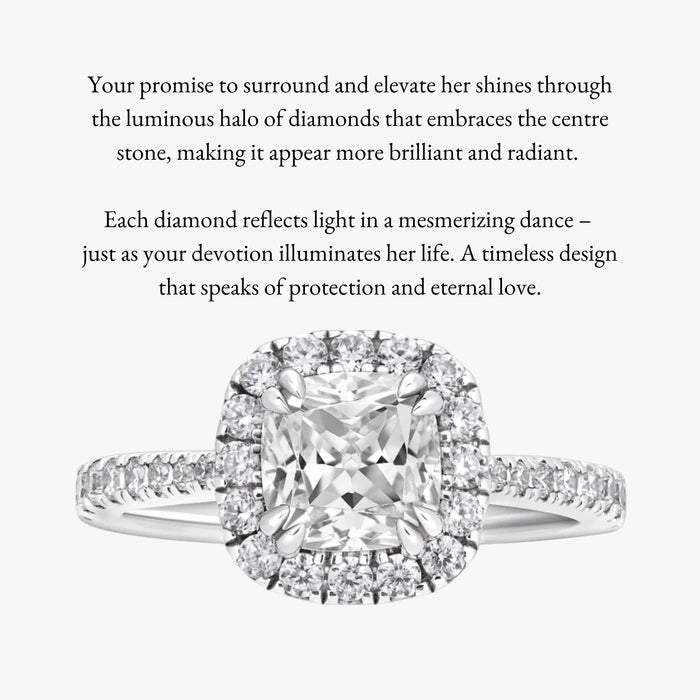 Classic Halo (1.5ct & Below) With Tapered Pave Band - Carrie K.