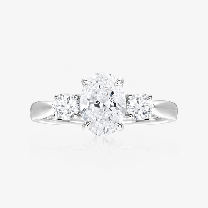 Jasmine Trilogy Ring (Round Side Stones) - Carrie K.