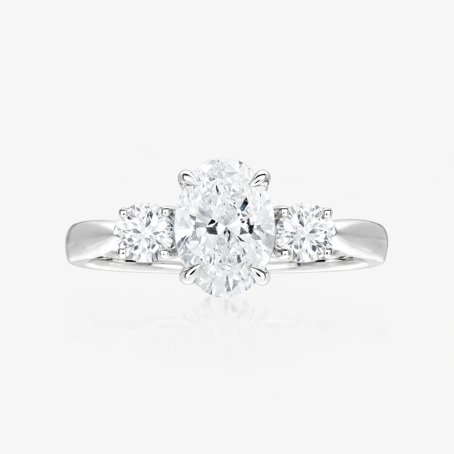 Jasmine Trilogy Ring (Round Side Stones) - Carrie K.