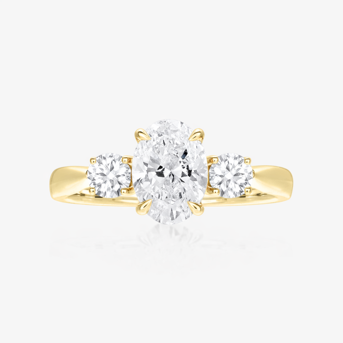 Jasmine Trilogy Ring (Round Side Stones) - Carrie K.