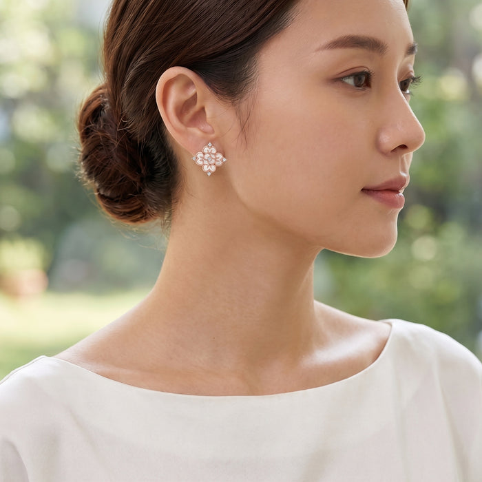 Blessings Mother of Pearl Studs (18K Gold) - Carrie K.