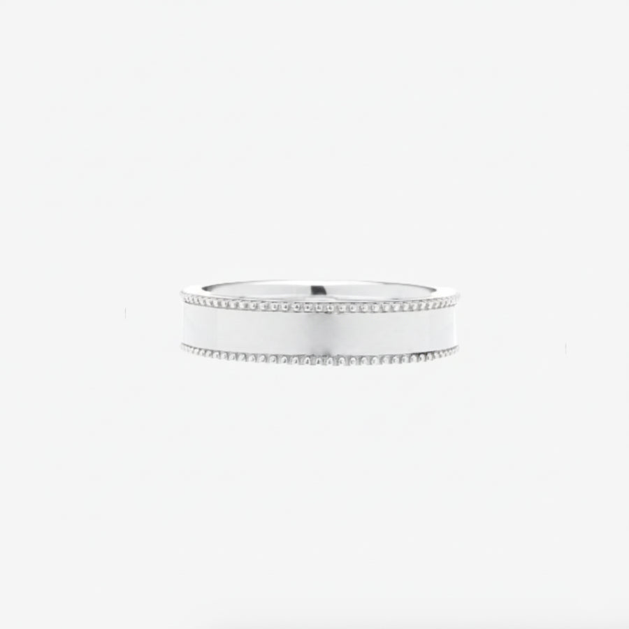 5mm Straight Band With Milgrain Edge - Carrie K. 