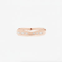 3.5mm Half Round With Morse Code Diamond Initial - Carrie K.