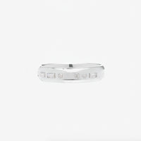 3.5mm Half Round With Morse Code Diamond Initial - Carrie K.