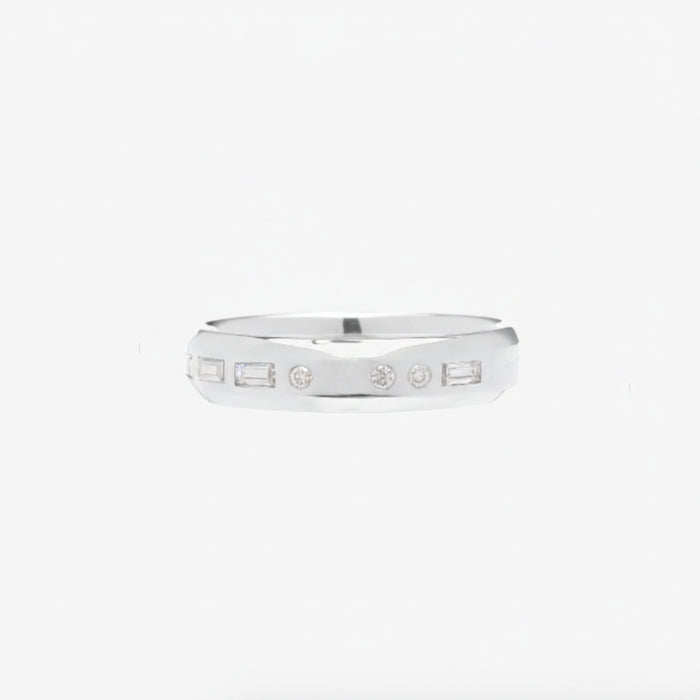 3.5mm Half Round With Morse Code Diamond Initial - Carrie K.