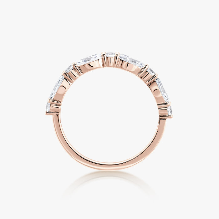 Marquise Round Diamond Half Eternity Ring - Carrie K.