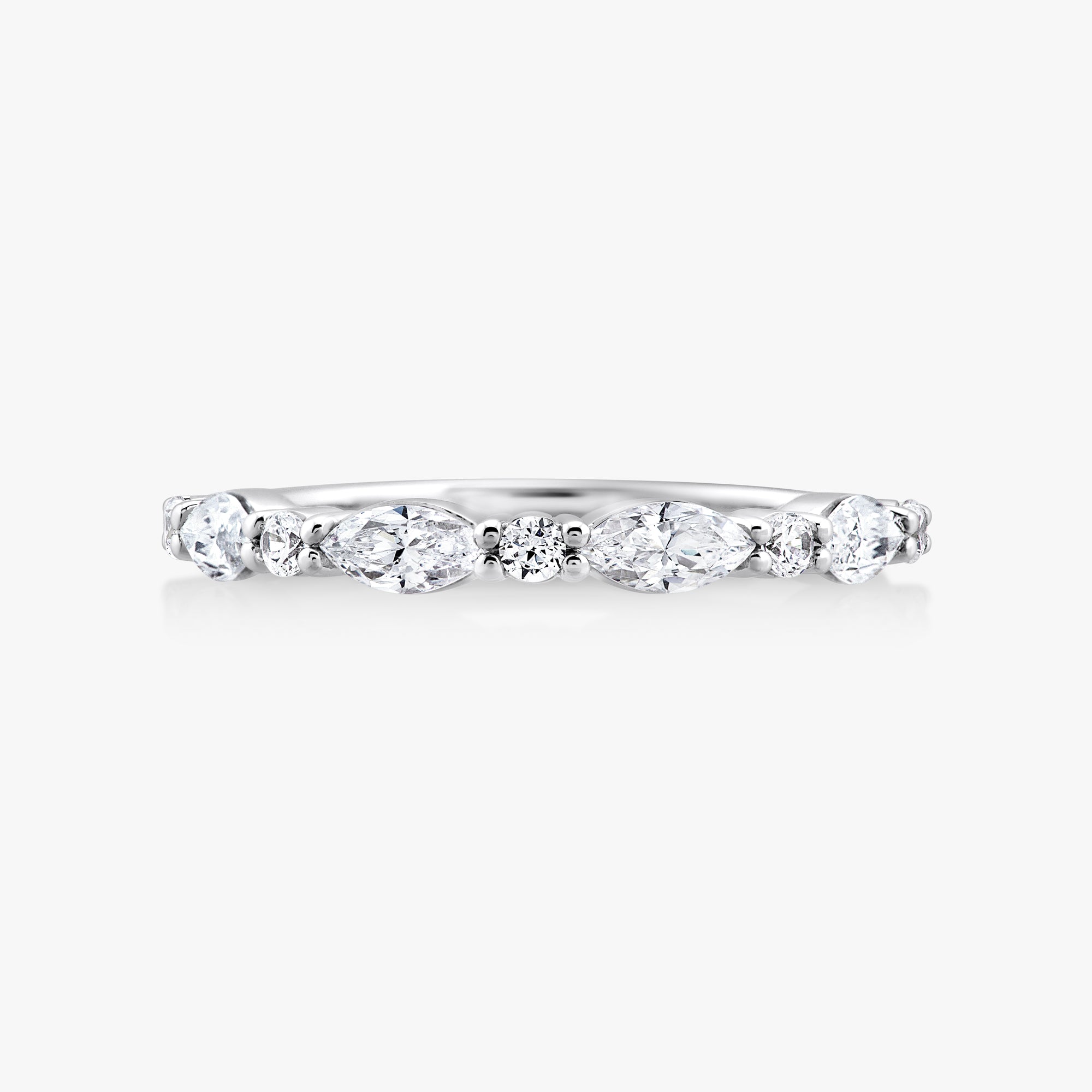 Marquise Round Diamond Half Eternity Ring - Carrie K.