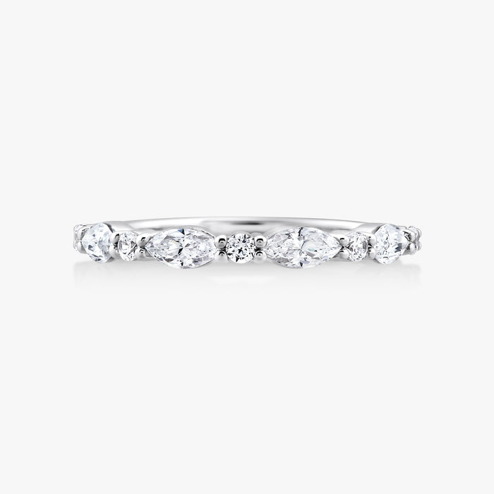 Marquise Round Diamond Half Eternity Ring - Carrie K.