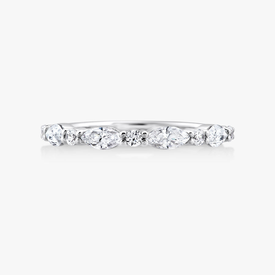 Marquise Round Diamond Half Eternity Ring - Carrie K.