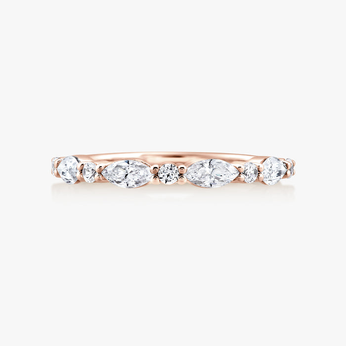 Marquise Round Diamond Half Eternity Ring - Carrie K.