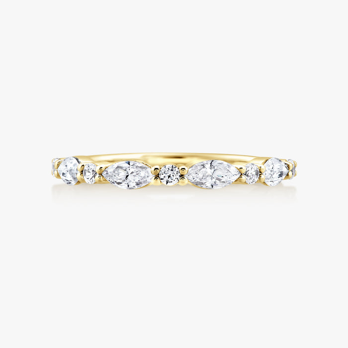 Marquise Round Diamond Half Eternity Ring - Carrie K.