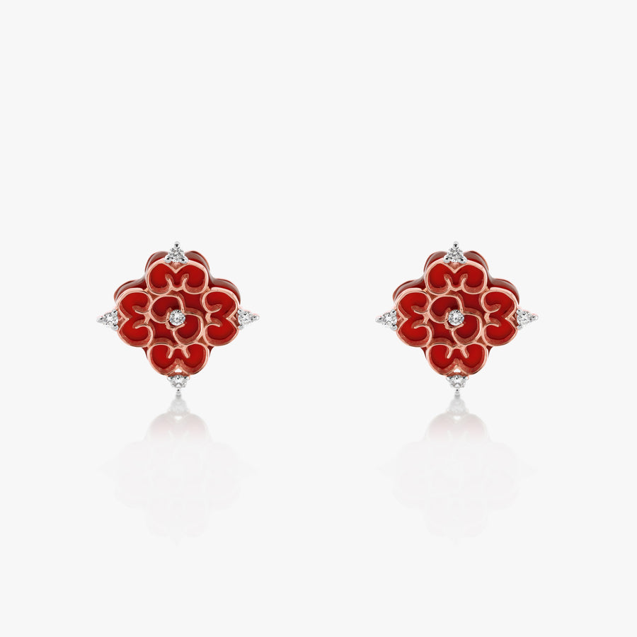 Blessings Mini Red Agate Studs - Carrie K.