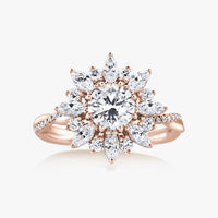 Sunflower Halo Ring with Intertwined Diamond Band - Carrie K.