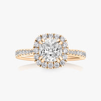 Classic Halo (1.5ct & Below) With Tapered Pave Band - Carrie K.