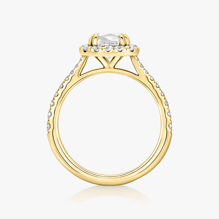 Classic Halo (1.5ct & Below) With Tapered Pave Band - Carrie K.