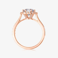 Hexa Halo Ring With Tapered Pave Band (2.8mm) - Carrie K.