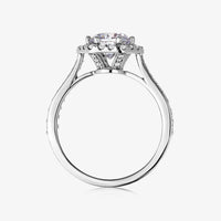 Hexa Halo Ring With Tapered Pave Band (2.8mm) - Carrie K.